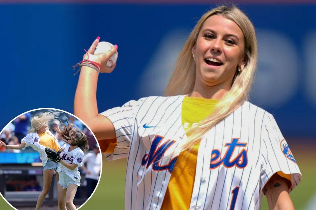 Mets should be ashamed of themselves on 'Hawk Tuah Girl' first pitch on Camp Day